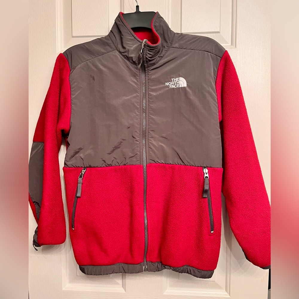 The North Face Red and Gray Fleece Jacket